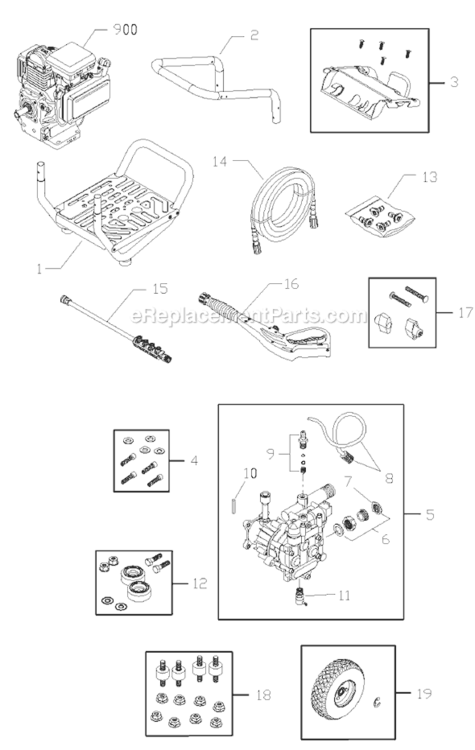 Page A Diagram and Parts List for 020303-1  Briggs and Stratton Pressure Washer